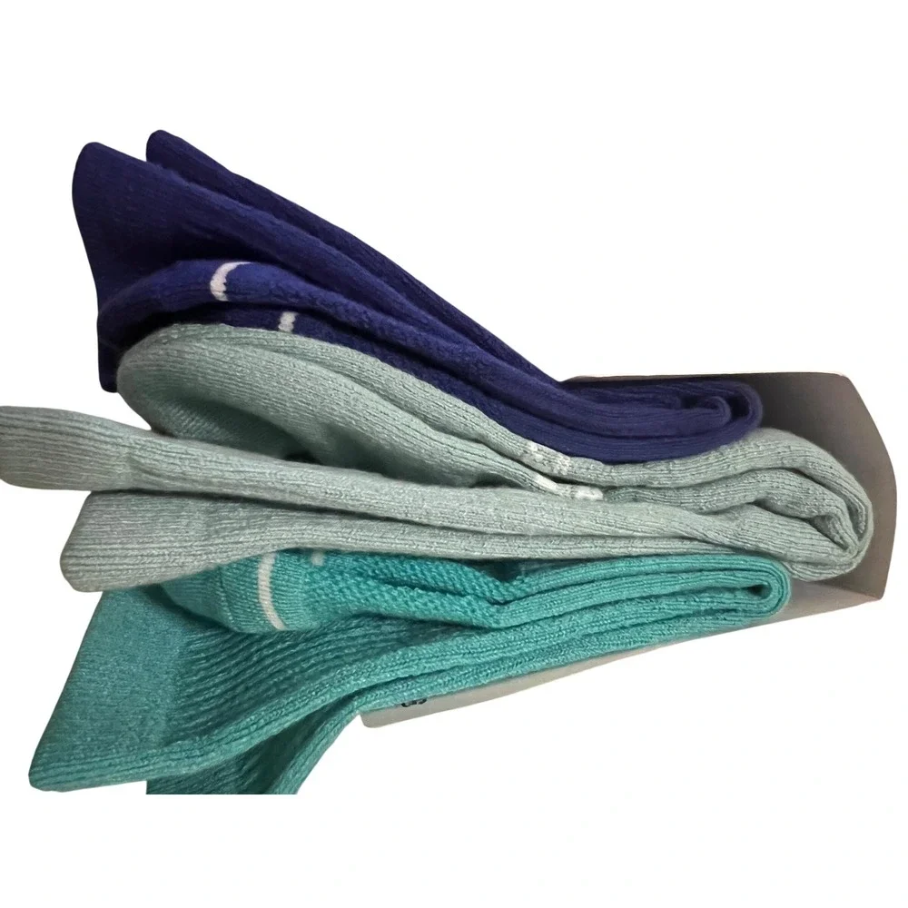 Jordan Everyday Crew Socks Mens‎ S Blue Green New Dri-Fit Cushioned 3-Pack
